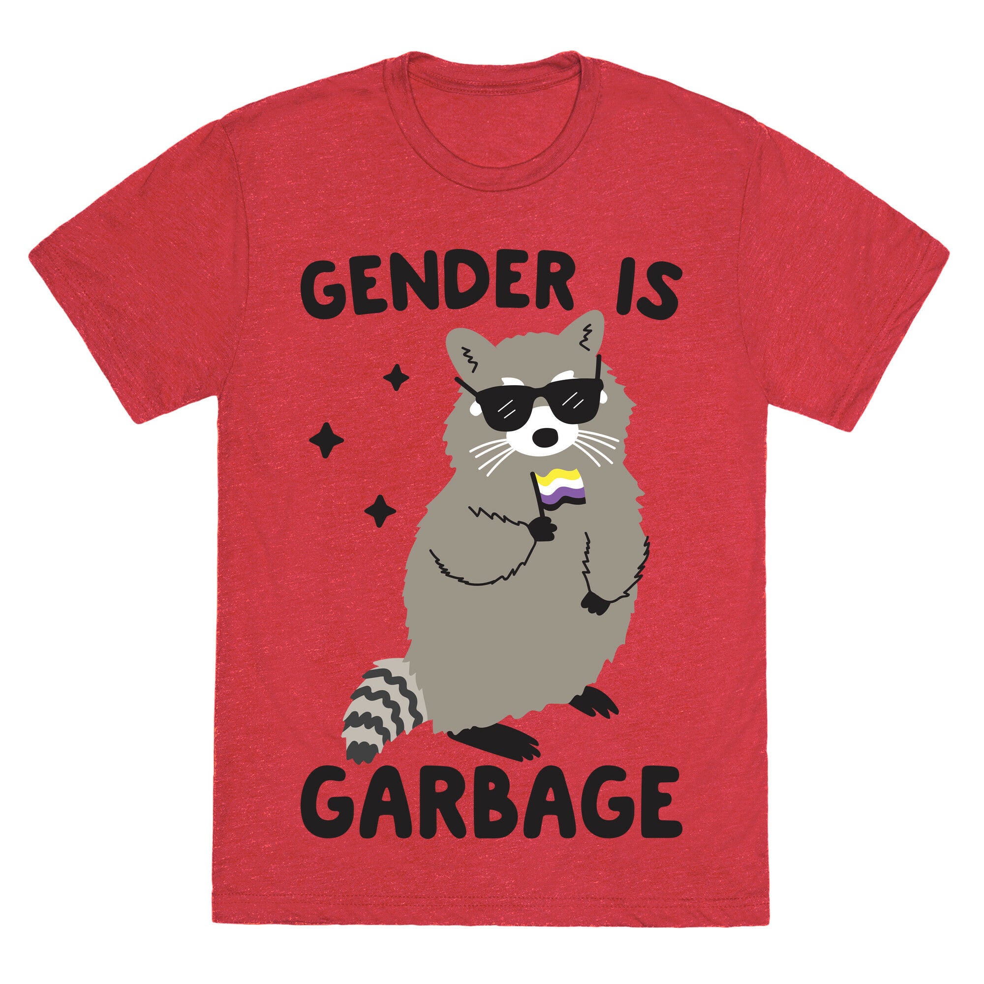 Gender Is Garbage Non-binary Raccoon Unisex Triblend Tee